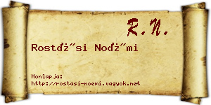 Rostási Noémi névjegykártya